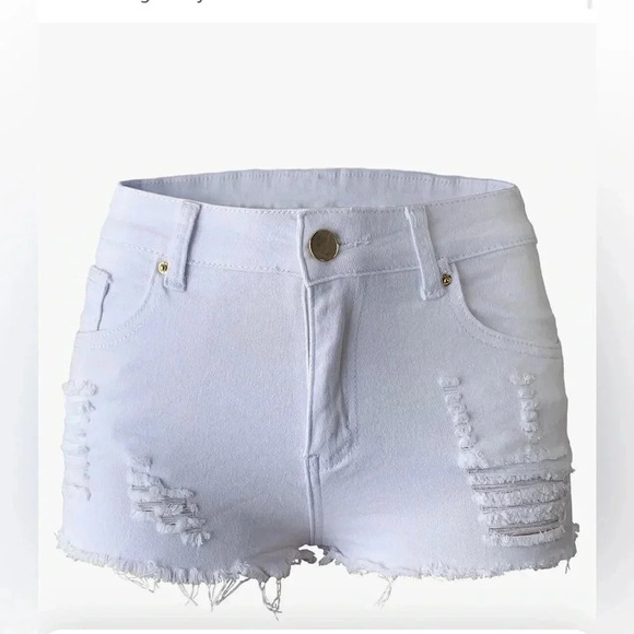 Pants - 2/$12 Women’s Ripped Denim Shorts Mid Rise  Cutoff Distressed Jeans